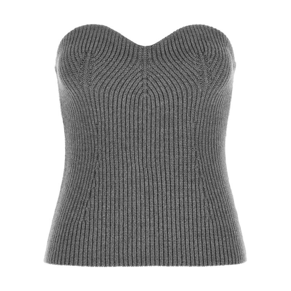 Jil Sander Gray Virgin Wool Women's Blouse